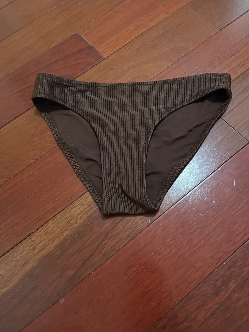 Ribbed Brown Bikini Bottom